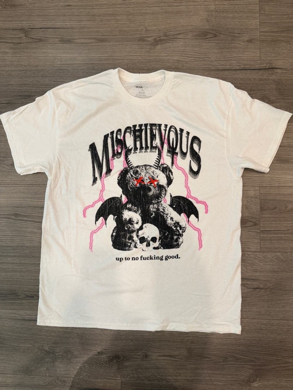 NovaMen Mischievous Deamon Bear Skull Tee Men’s Size Extra Large